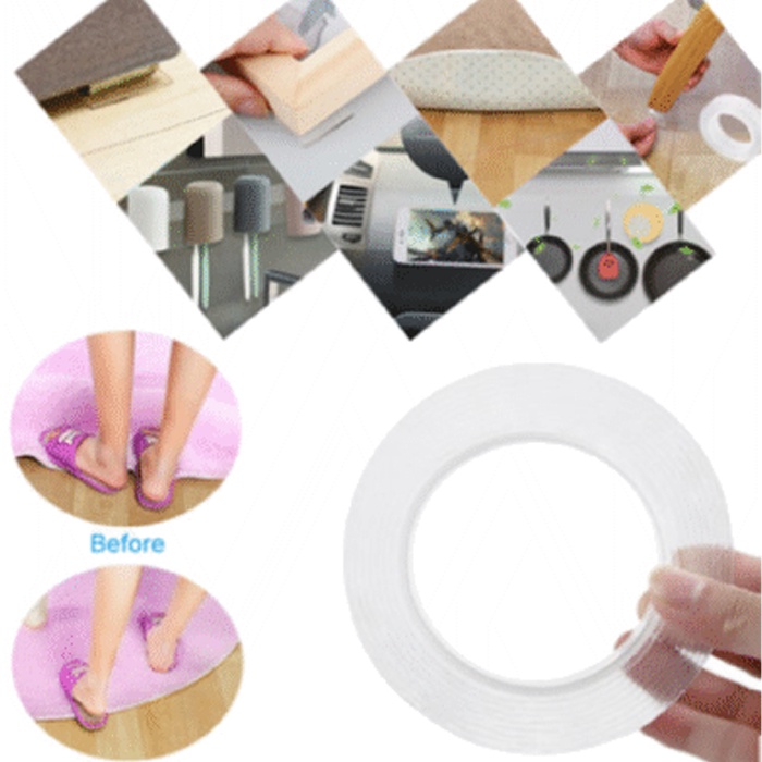 

[2mmX5meter] Double Tape Nano Tape Tape Isolasi Selotip 2 Sisi Kuat Dicuci