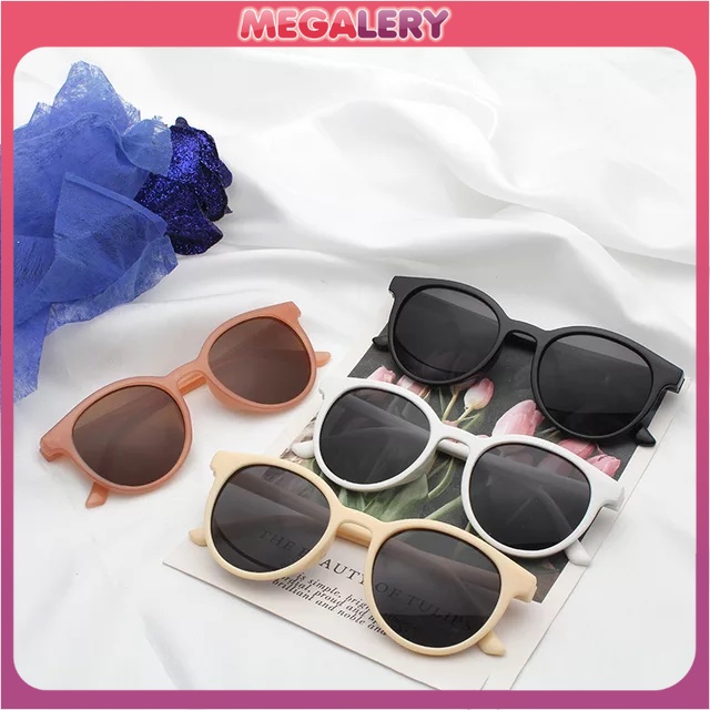 Kacamata tiktok Kacamata Korea Fashion Kacamata Retro Bingkai Putaran Kata Murah Import Wanita/Pria Sunglasses