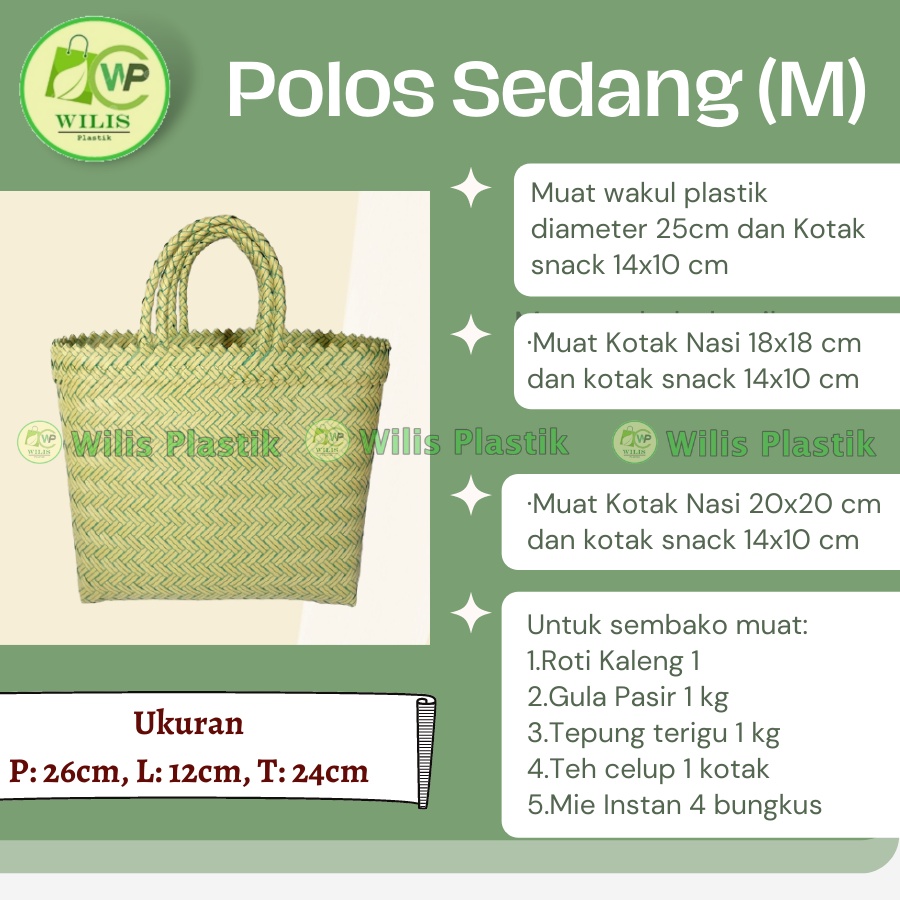 Tas Anyaman Plastik Polos Sedang (M) / Tas Bingkisan Hampers Parcel Souvenir