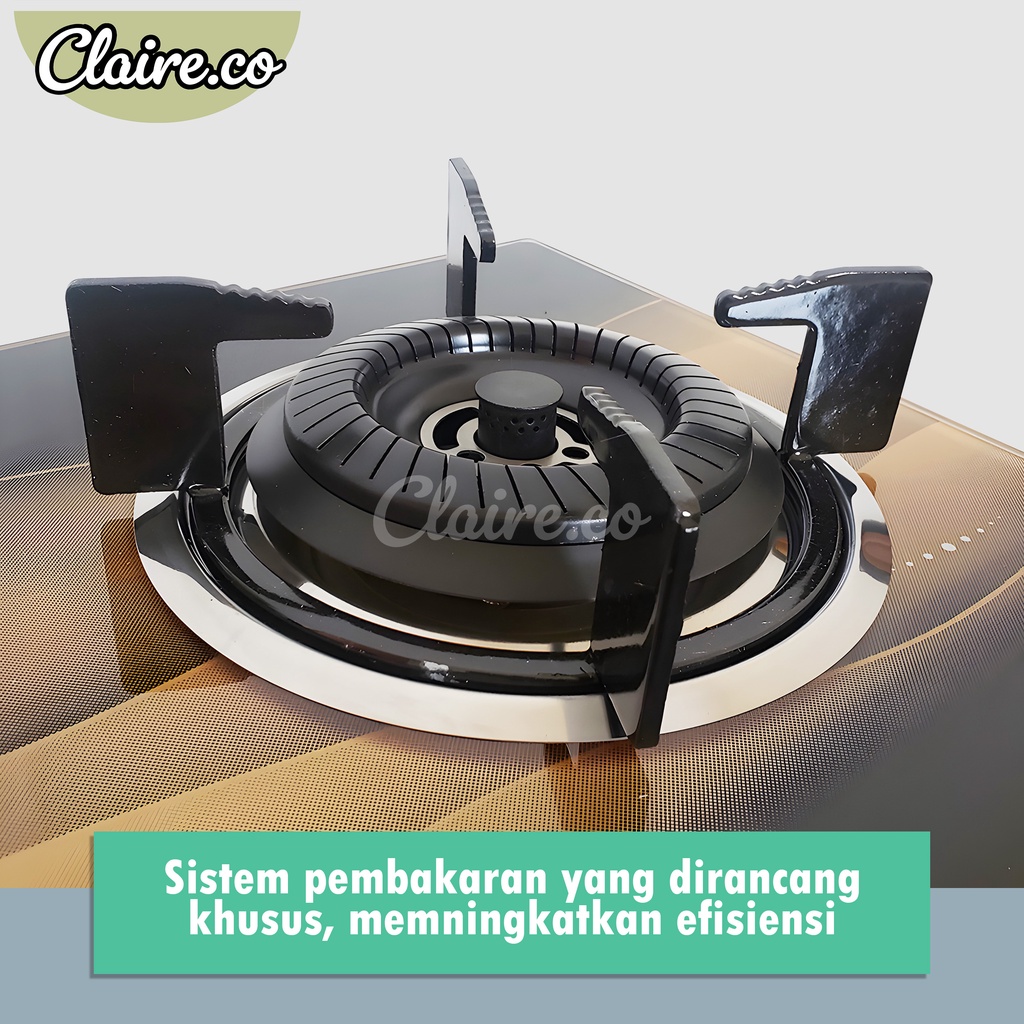 Kompor Gas Kaca 3 Tungku / Kompor Tanam Kaca KTOM3TK