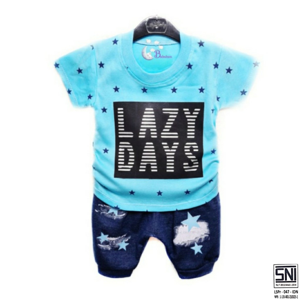 ECER BOBOBAM BAYI LAZY DAY ANAK LAKI-LAKI / SETELAN ANAK HARGA GROSIR