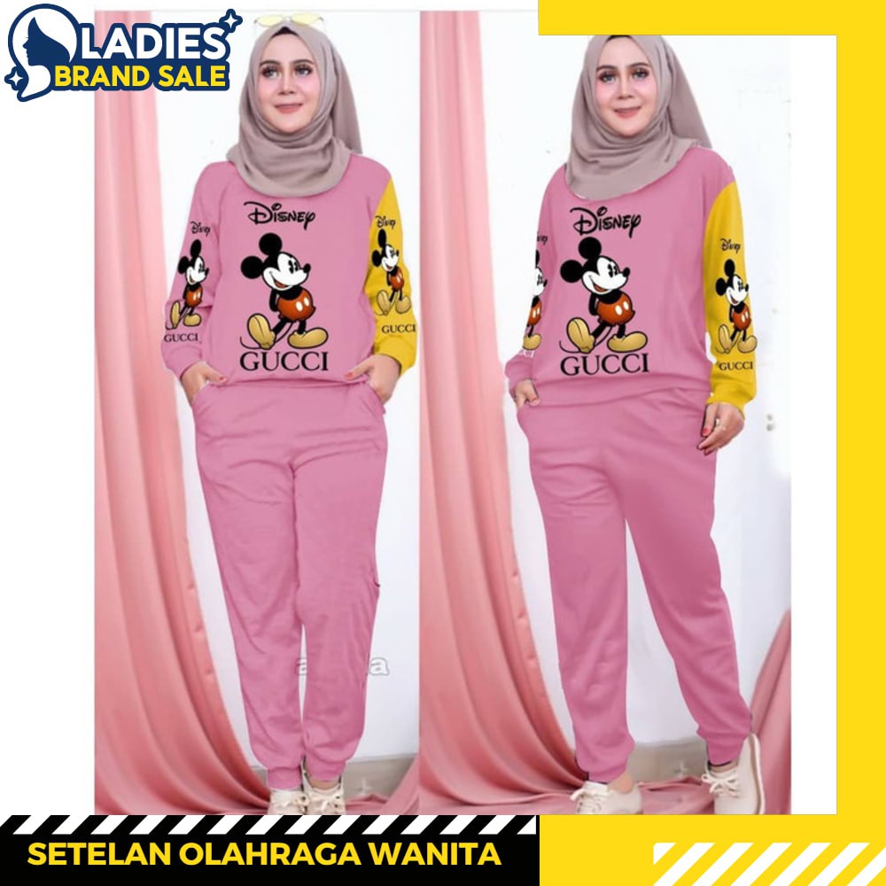 ❈➹‿۩✿ Setelan baju senam pink pink lis ungu doble bintang baju senam muslim panjang aerobik fitness