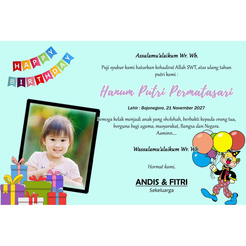 

KARTU SYUKURAN ULANG TAHUN FULL WARNA