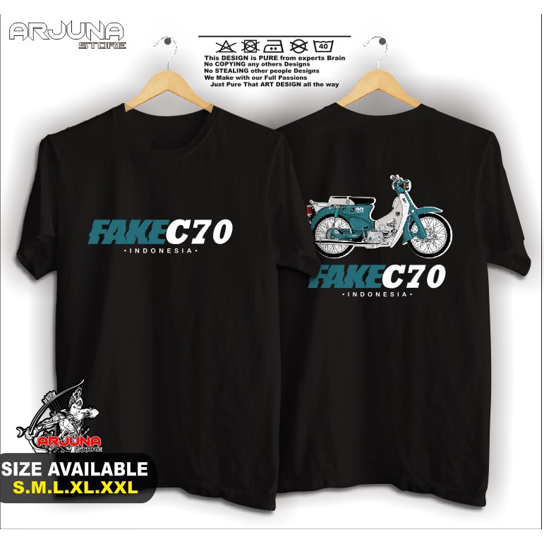 Baju Kaos Distro Fake Honda C70 Kaos C70 Clasik Terbaru Qryu Shopee Indonesia