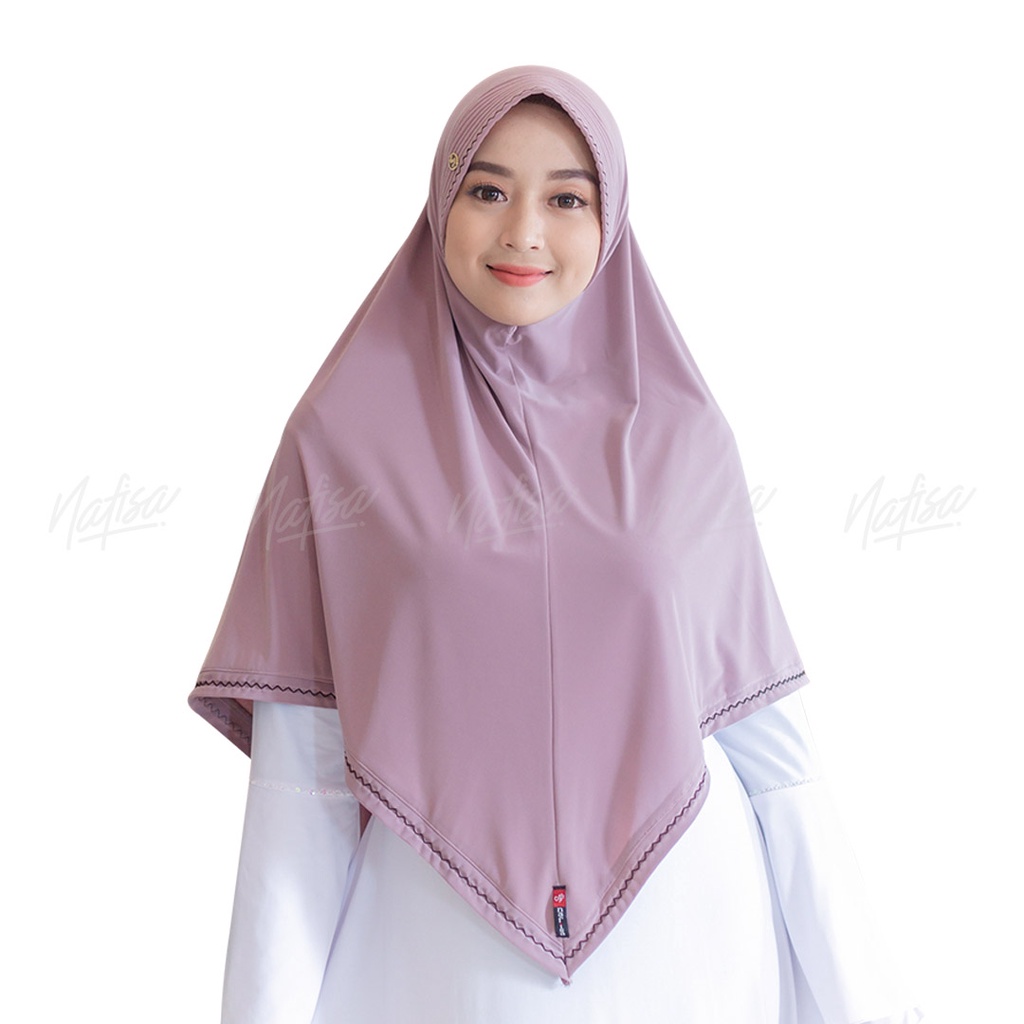 Jilbab Instan Bergo Syari Nafisa Belvana | Hijab Instan Bergo Pet Kecil Kerudung Instan Khimar Jumbo