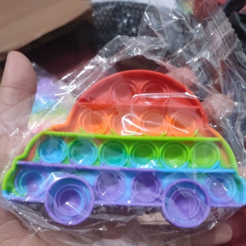 《READY STOCK 50+ JENIS》 Mainan Anak Pop it Fidget Unicorn Rainbow Versi 1-Car mini