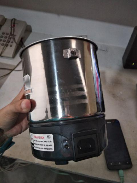 Mug Listrik Pemasak Air Merek Q2 Stainless Steel Ukuran 14 Cm Teko Listrik Peralatan Dapur 0082