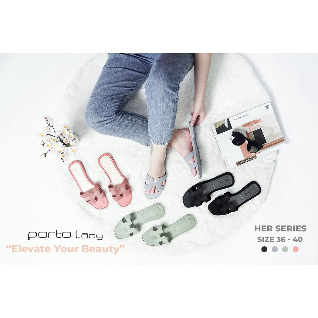 Sandal Teplek H Jelly Shoes PORTOLADY HER Sandall Wanita