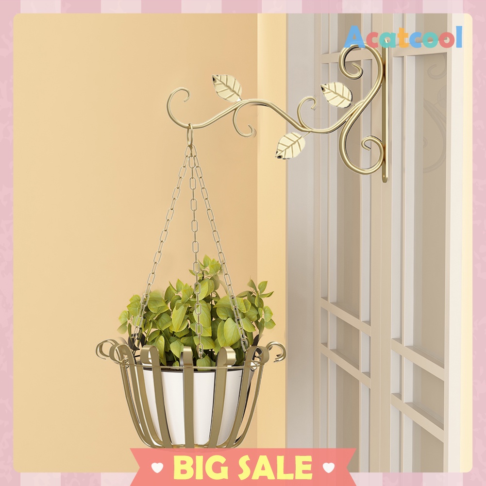 Wall Mounted Flower Pot Rack Hook Decorative Plant Bracket Hanger Iron Cast