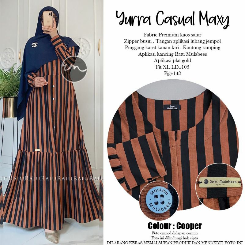 Gamis terbaru YURRA casual maxy ori by ratu mulabess