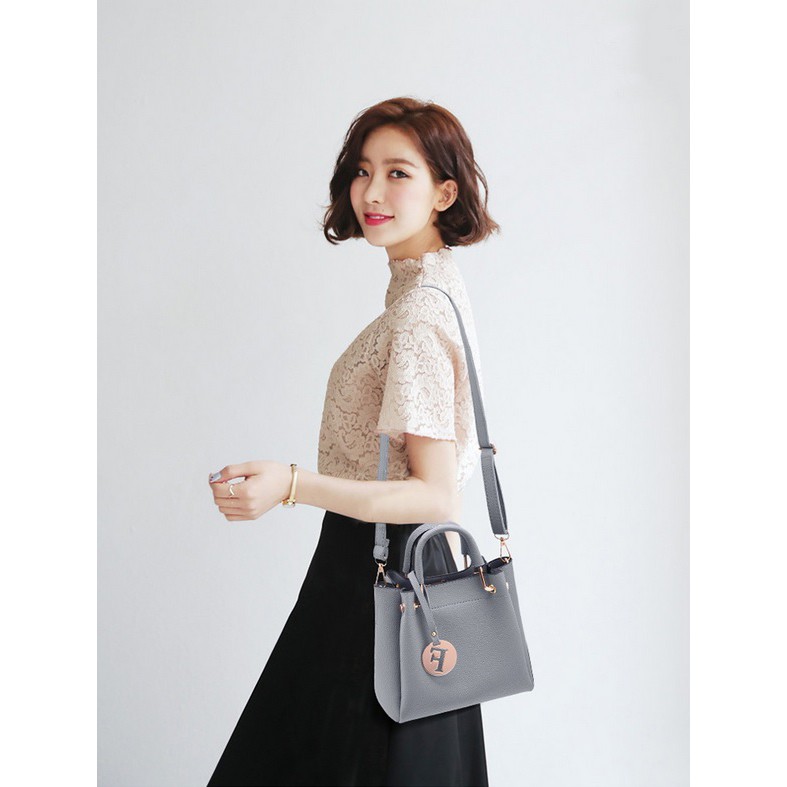 BJ81672 (2IN1) - BLACK/GRAY/GREEN/KHAKI/PINK - TAS SLEMPANG POUCH TAS SET TOTEBAG HANDBAG TAS WANITA FASHION IMPORT MODIS ELEGAN TERMURAH TERLARIS TERBARU BAGSTORE JAKARTA TAS BATAM GT1672 BQ1745 LT1173 B6822 CR7078
