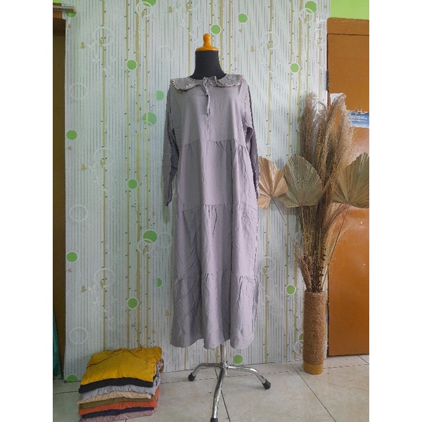 KIRANIA Midi dress #Rayon twill uniqlo