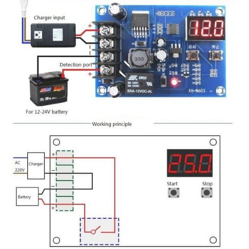 Battery Charging Control Module for 12-24V Storage Battery (603)