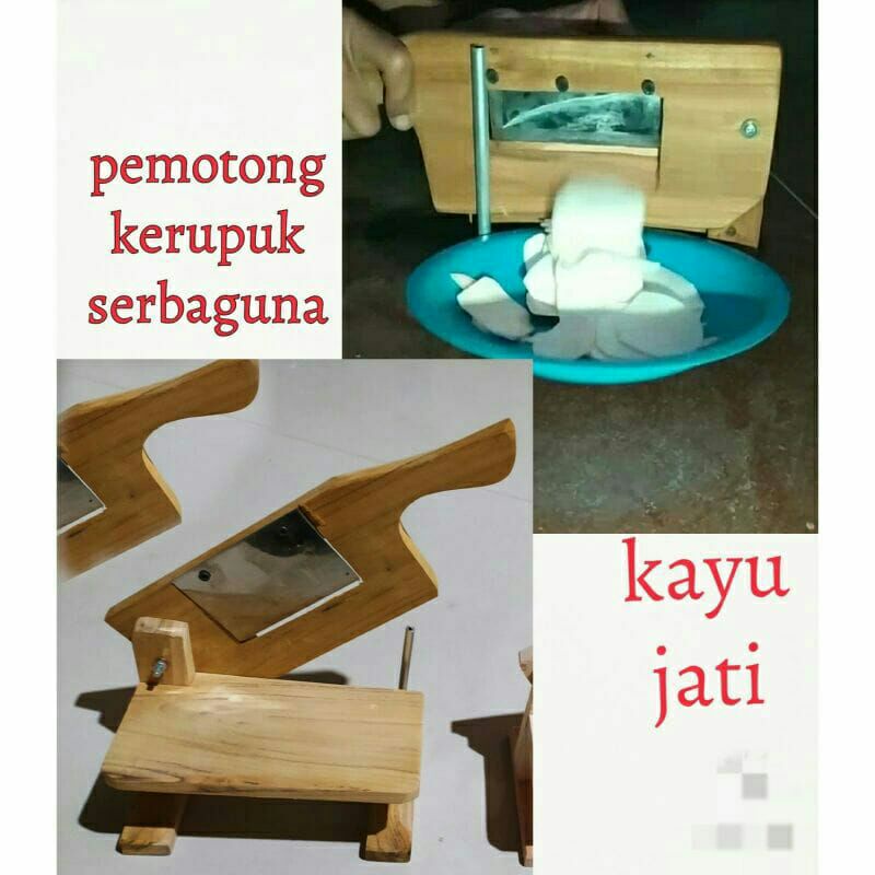 PEMOTONG KERIPIK pemotong kerupuk pengiris kayu jati