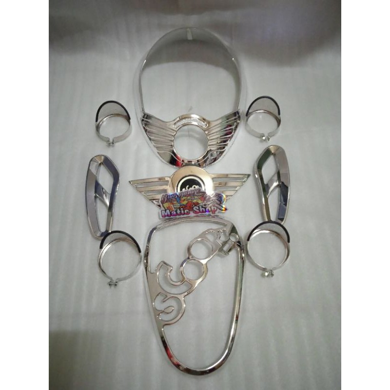 Sepaket garnish lampu scoopy karbu croome