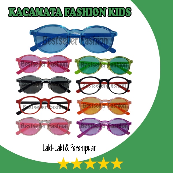 Kacamata Anak Laki Laki Perempuan Frame Warna Warni Lensa Multi Warna || Kacamata Hitam Anak Gaya Unisex Sunglasses NOCASE