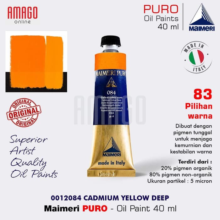 MAIMERI PURO - OIL PAINT - CADMIUM YELLOW DEEP - 40ML - M0012084