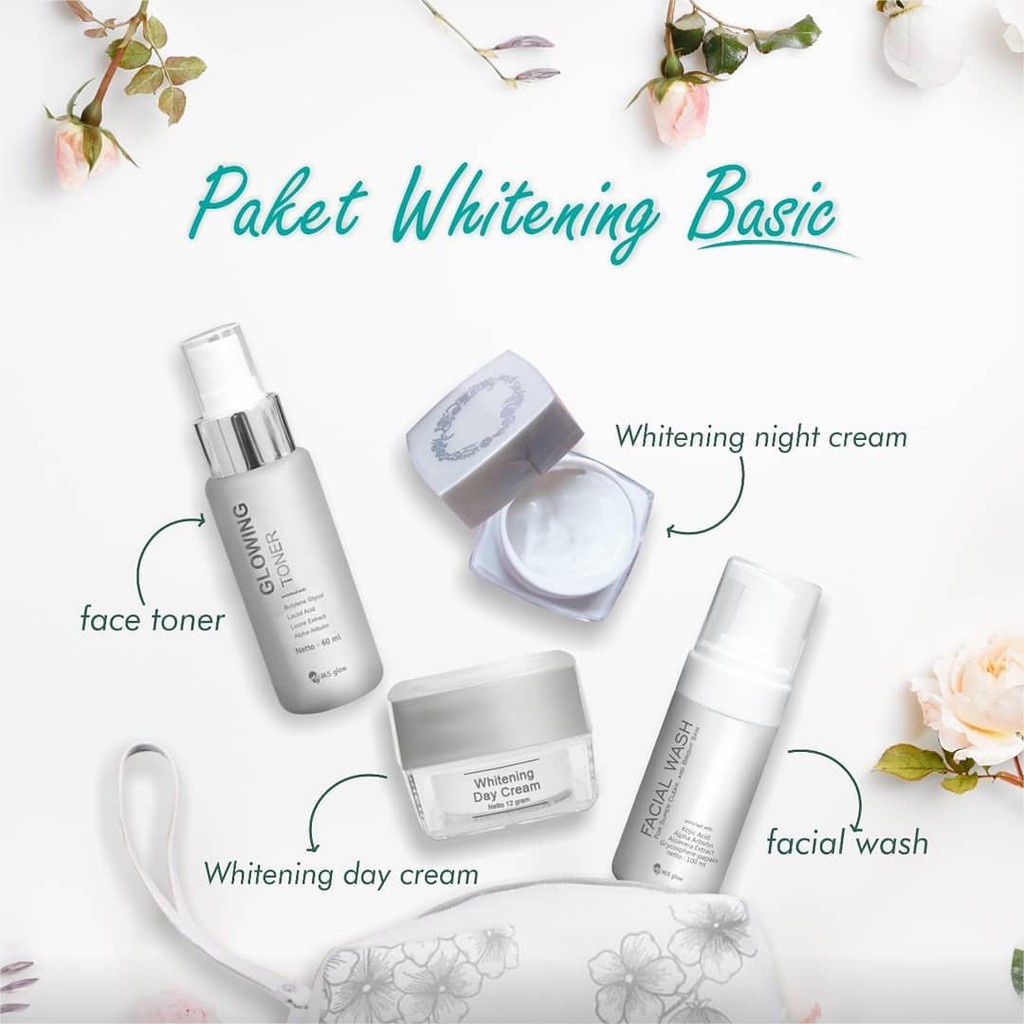 MS Glow Paket Wajah Whitening Series Basic Rumah Cantik 354 Paket Perawatan Mencerahkan Wajah