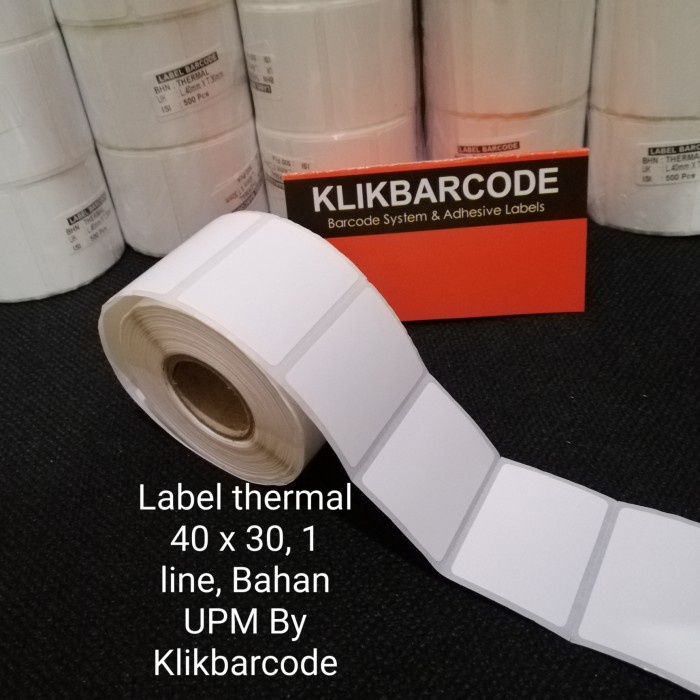 

Label Sticker Barcode Thermal 40mm X 30mm / 40x30 / 4030 / 40 30 - Isi : 500 pcs