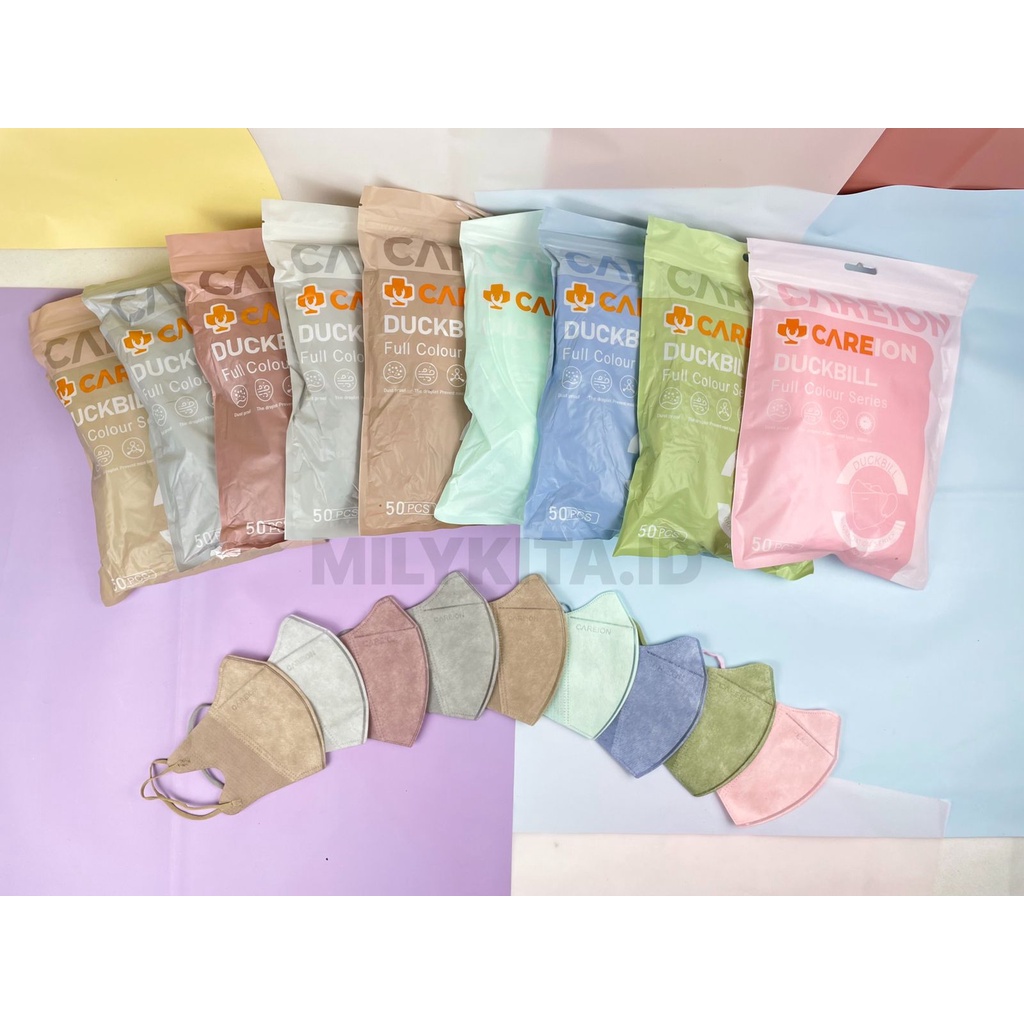 Masker Duckbill FM 3 ply Murah Box Isi 50 pcs Hitam Putih Warna Local Import