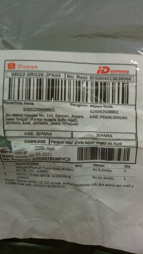 #bayardirumah Tunik Batik Modern M L Xl Xxl Jumbo