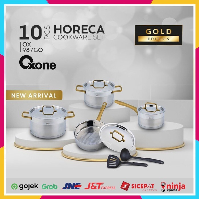 Oxone OX-987GO Premium Cookware Set Gold Horeca Paket Panci OX 987GO