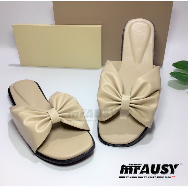 Sandal Wanita Teplek Flat Selop mrAUSY Strap 1 Kupu-Kupu