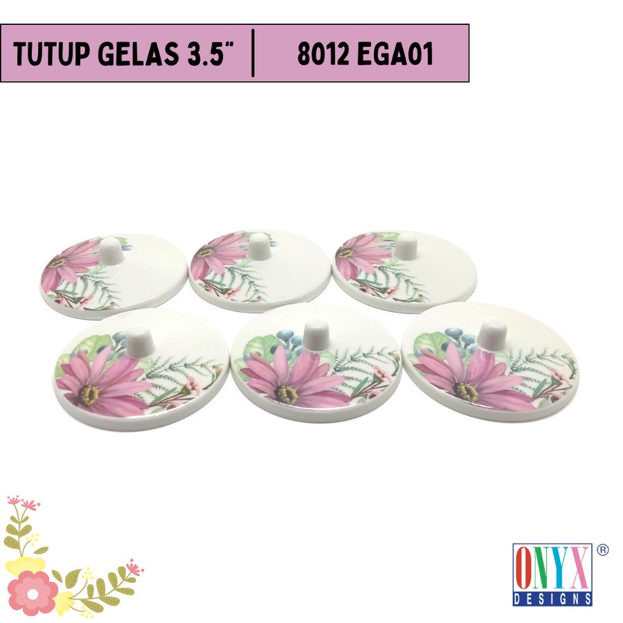 tutup gelas onyx 8012 - tutup gelas melamin onyx - tutup gelas motif