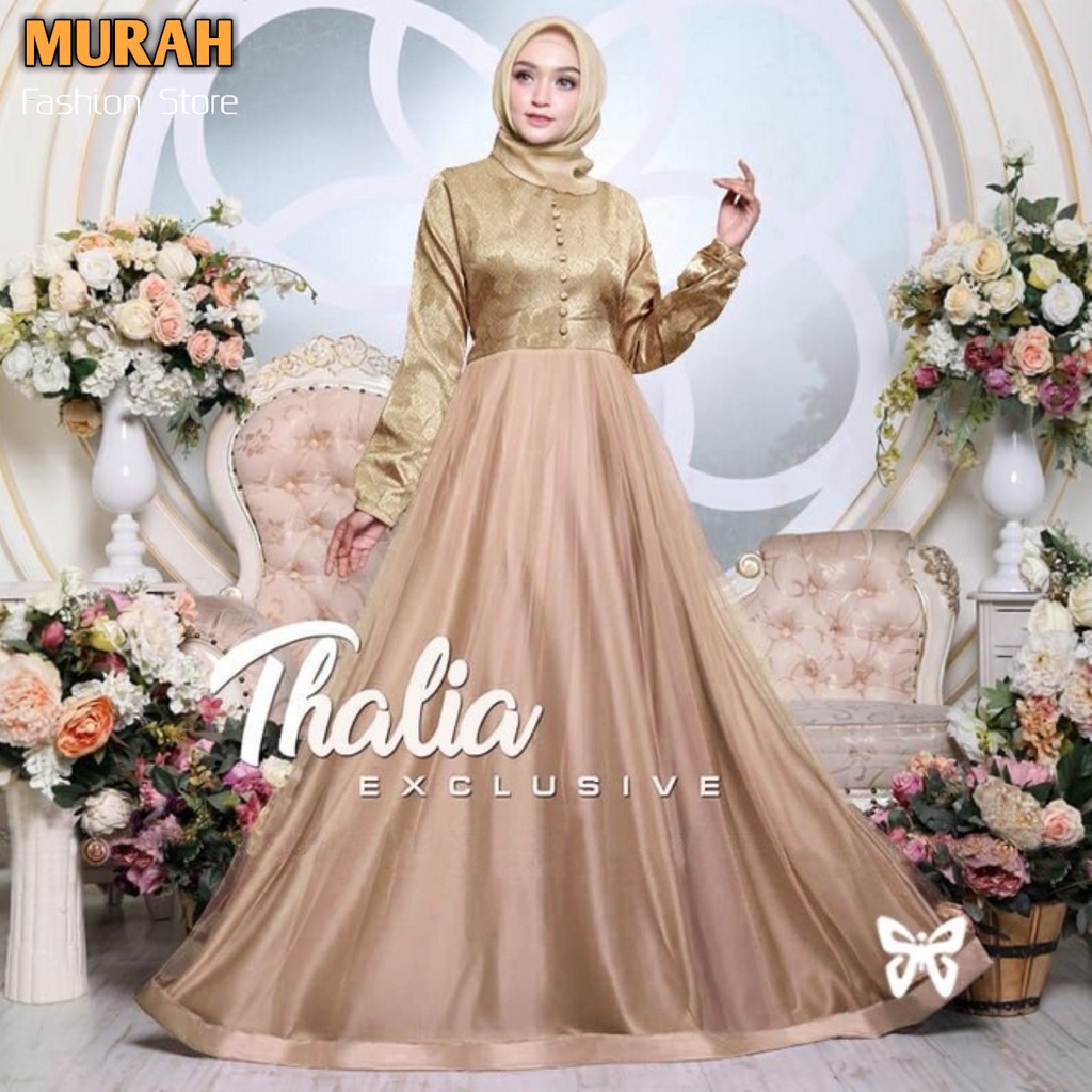Busana Muslim Gamis Murah Gaun Pesta Muslimah Baju Pesta Wanita Kondangan Mewah Kekinian 2020 2021