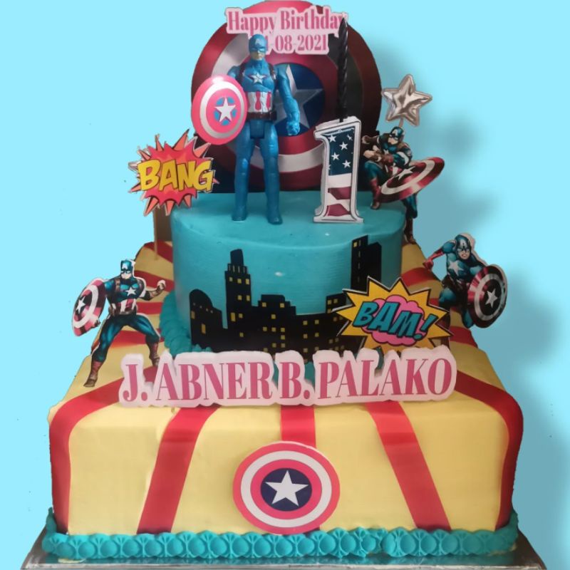 

[KIRIM kota SURABAYA SAJA] Cakemonique spiku kotak 25 cm ultah berthema