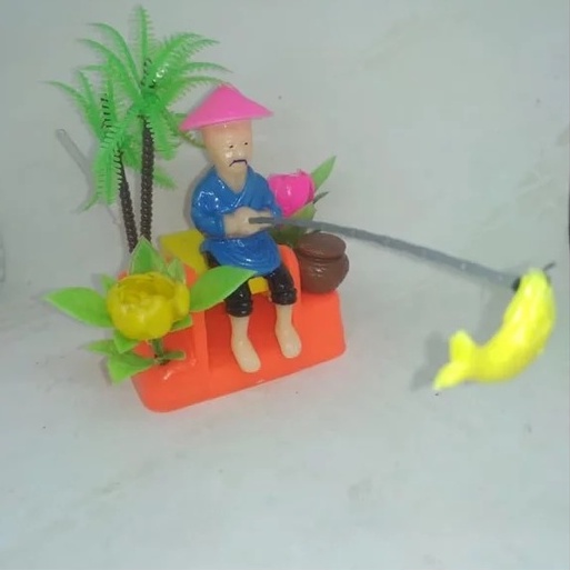 hiasan aquarium orang mancing, hiasan aquarium memancing, hiasan aquarium fishing man, dekorasi aqua