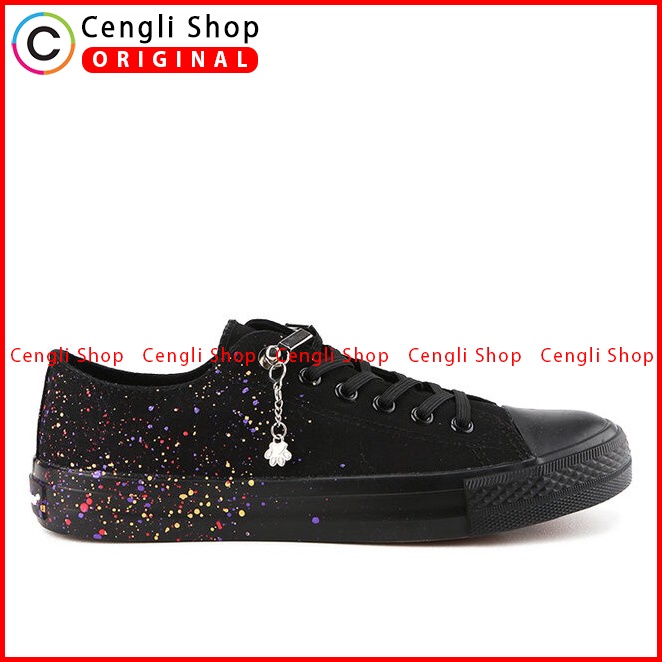 SEPATU SNEAKER WANITA HUSH PUPPIES ORIGINAL CASUAL BRANDED BLACK HW76