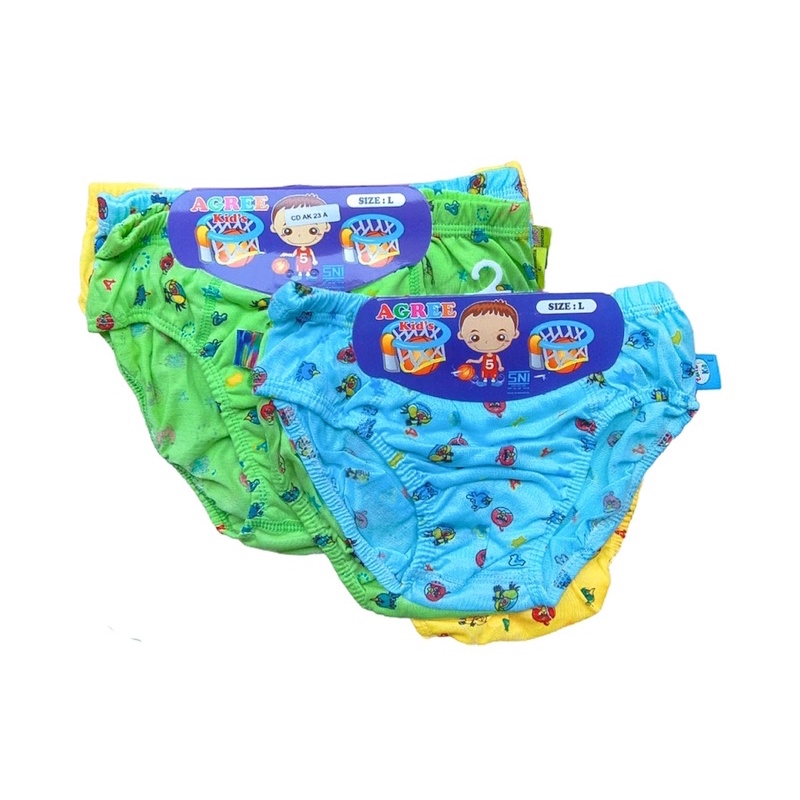 3 PCS CD Celana Dalam Anak Laki Laki Cowok Agree Kids Kancut Sempak Boxer Bokser Anak Agree Kids