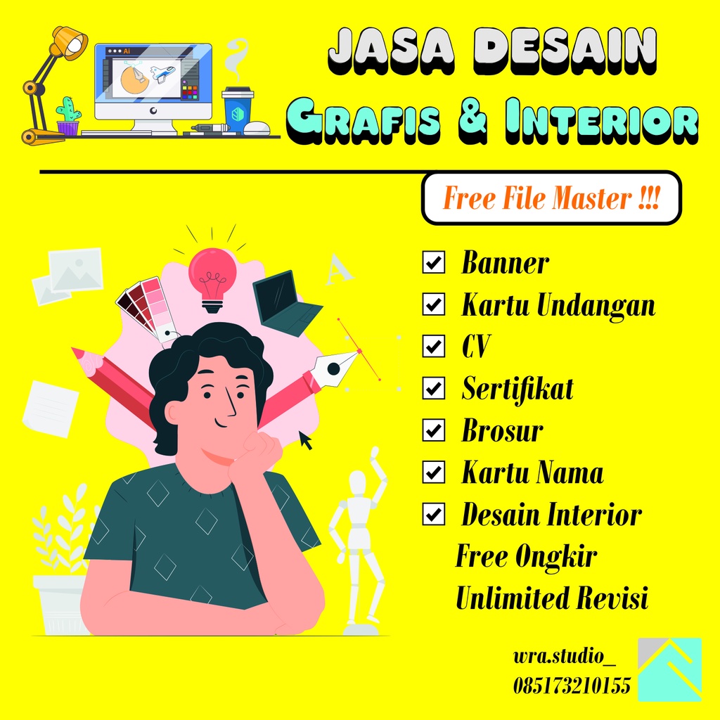Jasa Desain Banner, Kartu Undagan, CV, Sertifikat, Brosur, Kartu Nama dan Jasa Gambar Desain Interior