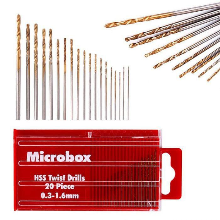 20 PCS MATA BOR KECIL MICRO 0.3-1,6 MM LAPIS TITANIUM
