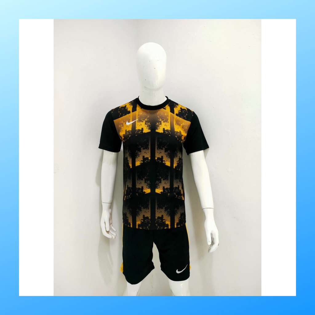 jersey futsal pria kaos sepak bola baju dan celana setelan wanita dewasa t-shirt outfit seragam jarsey kostum olahraga pakaian apparel print sport jersy soccer casual jersi suit NK159 gold