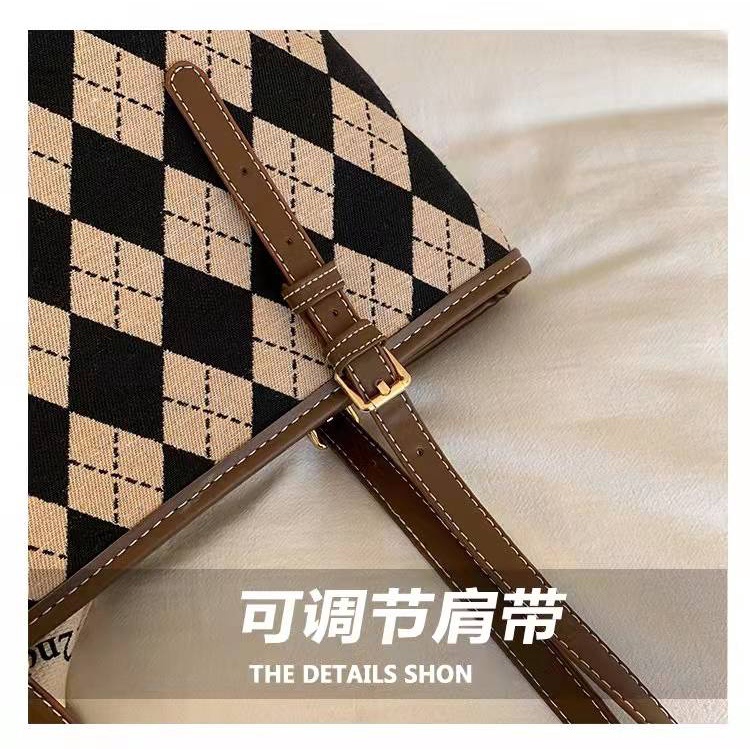 BJ61729 - BLACK/BROWN - TAS TOTE BAG TWILLY MOTIF WANITA FASHION IMPORT MODIS ELEGAN TERMURAH TERLARIS TERBARU BAGSTORE JAKARTA TAS BATAM ZC1729