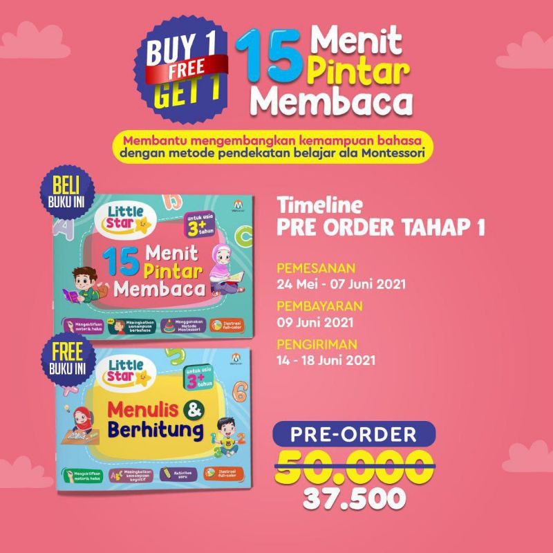 

READY!! 15 MENIT PINTAR MEMBACA BUY 1 GET 1 FREE