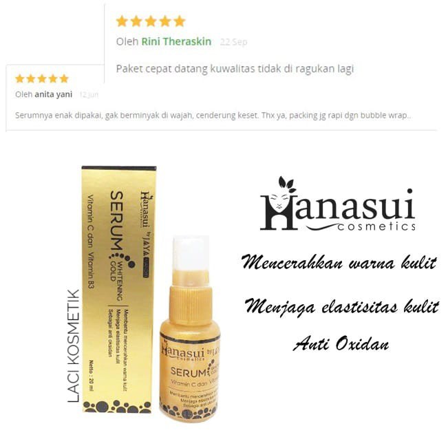 ✨LACIKOSME✨ Hanasui Jaya Mandiri Serum whitening Gold BPOM / serum emas collagen