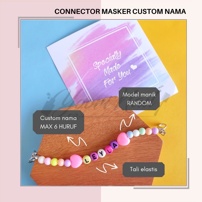 Connector masker custom nama konektor masker hijab anak dewasa