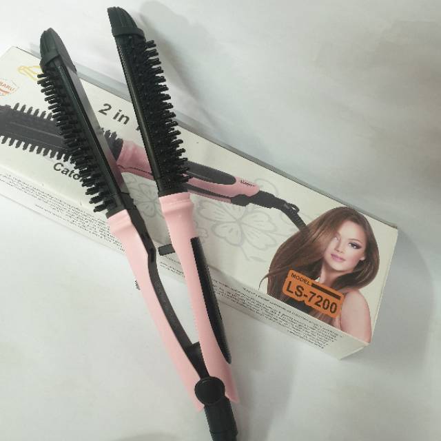 Catokan Rambut Ladystar LS-7200 Alat Catok Salon Sisir  2in1 Curly Keriting  Dan Rebonding Lurus