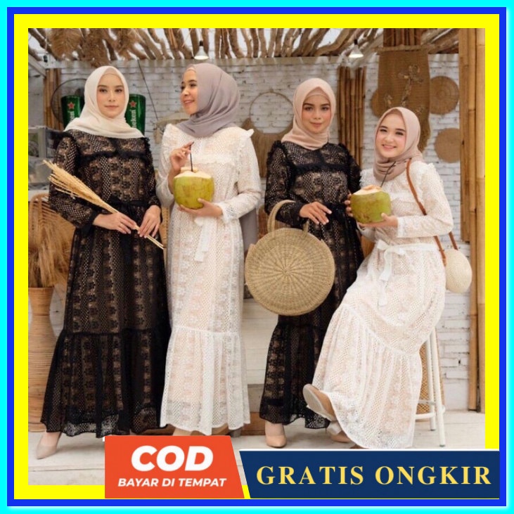 Baju Pesta Kondangan Gamis Kekinian Bsju Gamis Lebaran Bju Syar'I Pakaian Sarii Perempuan Gmis Impor