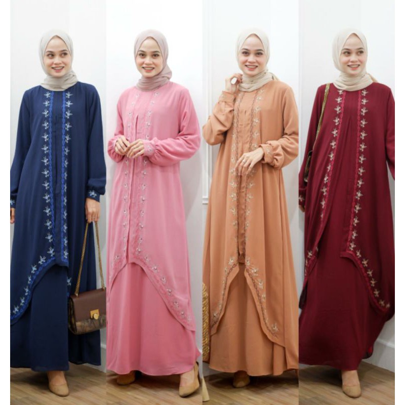 ASKA.ID - MALAY BORDIR DRESS BAJU GAMIS MALAYSIA LEBARAN CERUTTI WABITA MUSLIMAH PREMIUM
