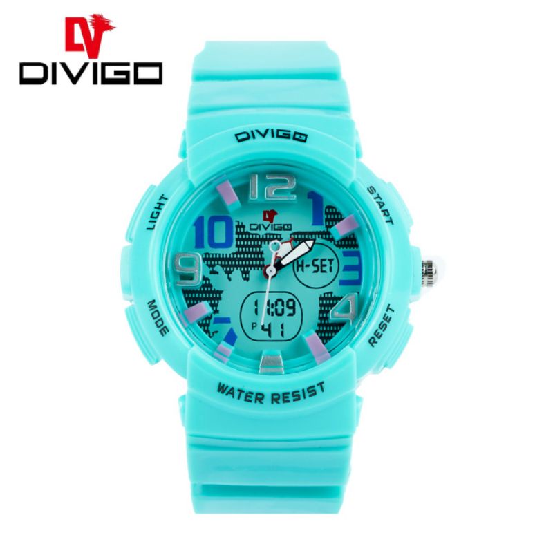 (Grosir)Jam Tangan Wanita Divigo light Water Resist/Anti Air Strap Rubber/Karet(Terima Cod)