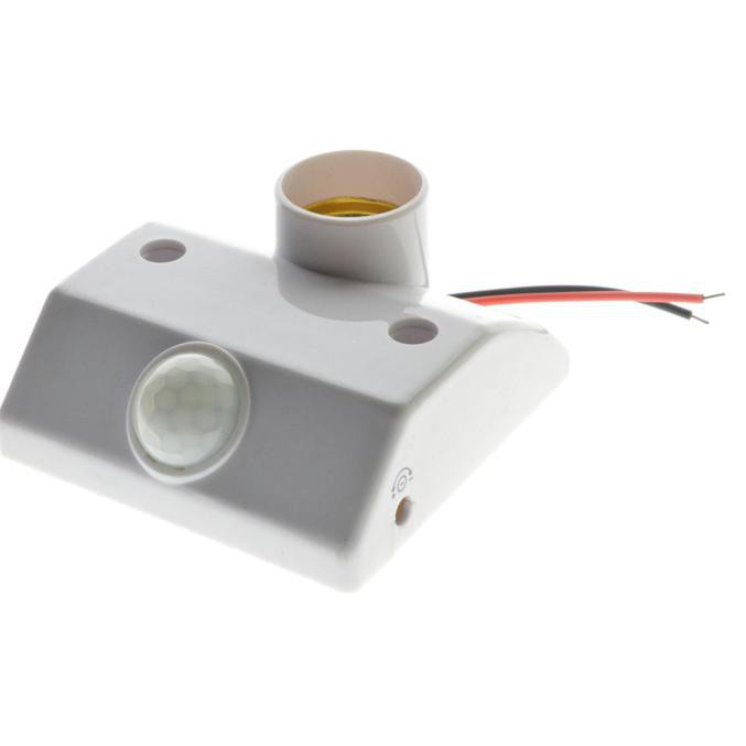 GS8 Fitting Lampu Bohlam Socket E27 dengan Infrared Motion Sensor 25W Mayitr Zd1309 White