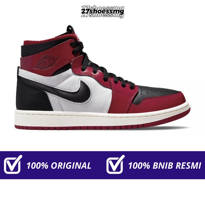 Nike Air Jordan 1 High Zoom Womens Patent Leather Red Chicago 100% Original Resmi Nike