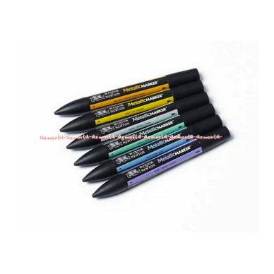 Winsor &amp; Newton Metalic Marker 6pcs Spidol Warna Metalik