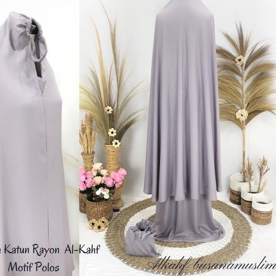 ✹ Mukena Dewasa Katun Rayon Polos JUMBO Model Al-Kahf ۝