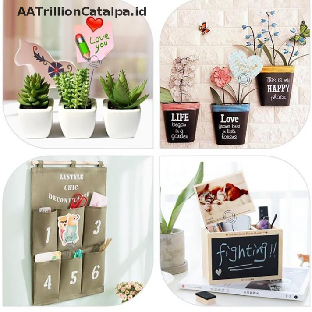 (AATrillionCatalpa) 10pcs Klip Holder Kartu Nama / Foto / Memo Bahan Metal