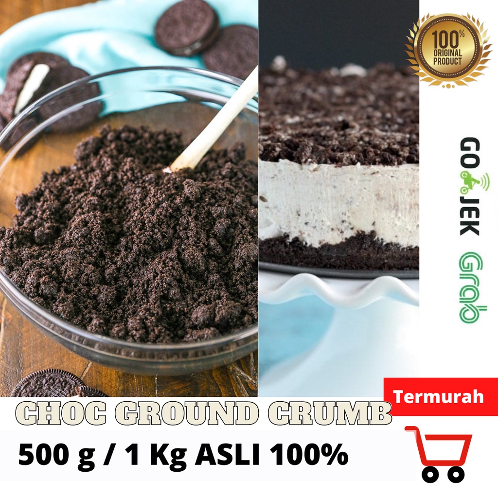 Choc Ground Crumb Asli | Cookies Hitam Halus Asli 500 g / 1 kg Nabisco